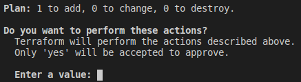 Figura 3 - Confirmação do terraform apply