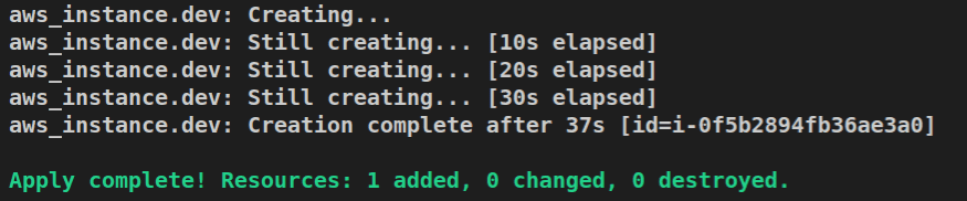Figura 4 - terraform apply finalizado