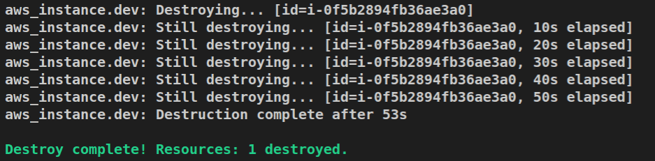 Figura 8 - terraform destroy